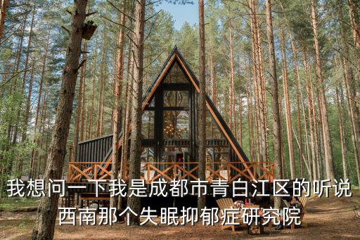 我想問一下我是成都市青白江區的聽說西南那個失眠抑郁癥研究院