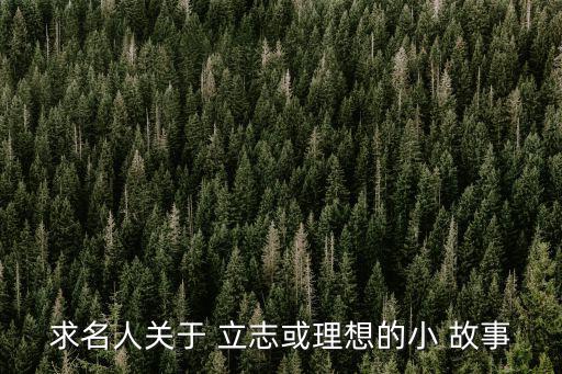 求名人關于 立志或理想的小 故事