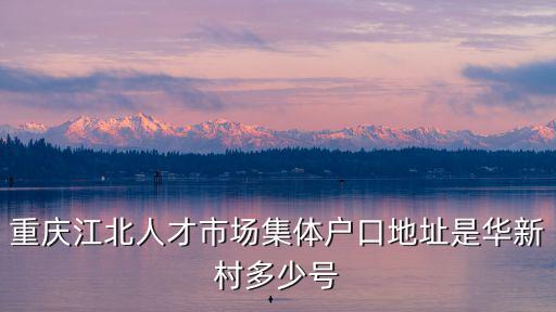 重慶江北人才市場集體戶口地址是華新村多少號
