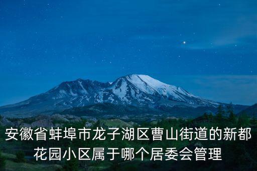 安徽省蚌埠市龍子湖區曹山街道的新都花園小區屬于哪個居委會管理