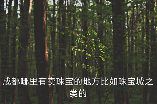 成都哪里有賣珠寶的地方比如珠寶城之類的