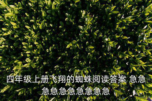 四年級上冊飛翔的蜘蛛閱讀答案 急急急急急急急急急急
