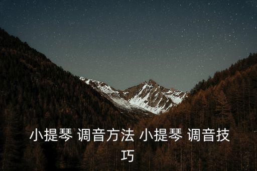  小提琴 調音方法 小提琴 調音技巧
