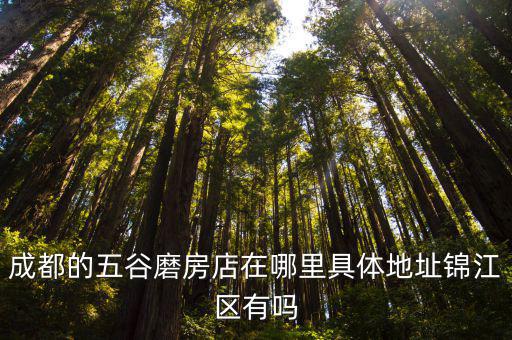 成都的五谷磨房店在哪里具體地址錦江區有嗎