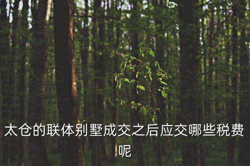 太倉的聯(lián)體別墅成交之后應交哪些稅費呢