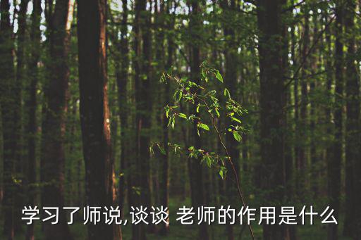學習了師說,談談 老師的作用是什么