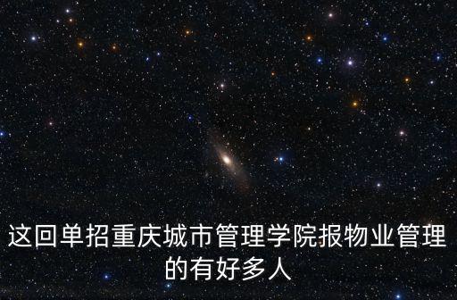 重慶市城市管理學院張悅，這回單招重慶城市管理學院報物業管理的有好多人