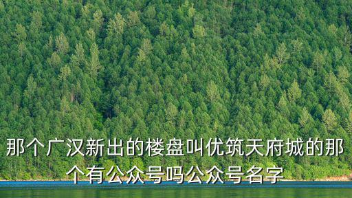 成都市天府區永興幼兒園舊址，那個廣漢新出的樓盤叫優筑天府城的那個有公眾號嗎公眾號名字
