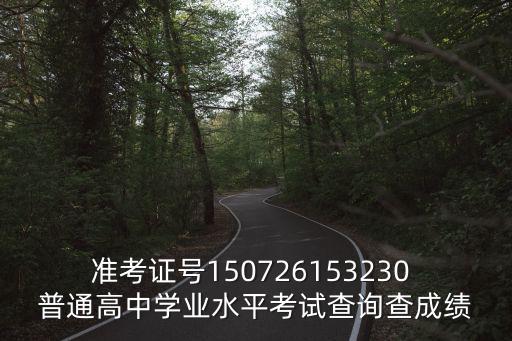 準考證號150726153230 普通高中學業水平考試查詢查成績