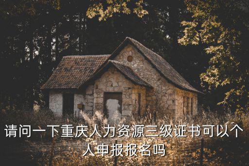 請問一下重慶人力資源三級證書可以個人申報報名嗎