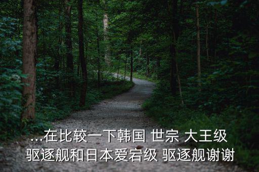 ...在比較一下韓國 世宗 大王級 驅逐艦和日本愛宕級 驅逐艦謝謝