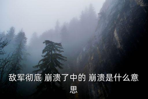 崩潰的反義詞,百科解釋:崩潰就是毀滅，心靈的崩潰崩潰