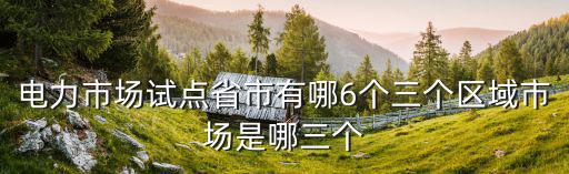 電力市場試點省市有哪6個三個區域市場是哪三個