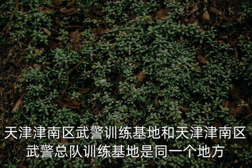 天津津南區武警訓練基地和天津津南區武警總隊訓練基地是同一個地方