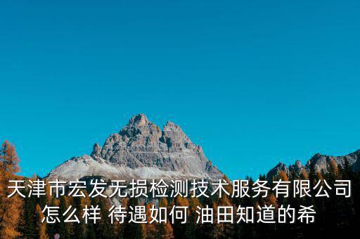 天津市宏發(fā)無損檢測技術(shù)服務(wù)有限公司怎么樣 待遇如何 油田知道的希