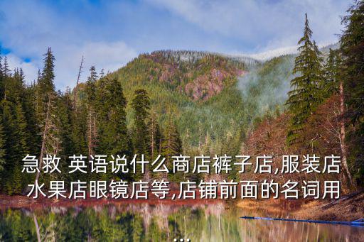 急救 英語說什么商店褲子店,服裝店 水果店眼鏡店等,店鋪前面的名詞用...