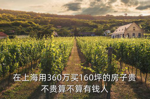 在上海用360萬買160坪的房子貴不貴算不算有錢人