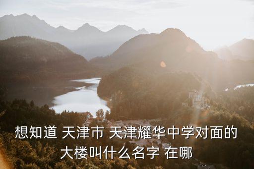 想知道 天津市 天津耀華中學對面的大樓叫什么名字 在哪