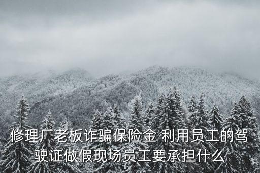 修理廠老板詐騙保險金 利用員工的駕駛證做假現(xiàn)場員工要承擔(dān)什么