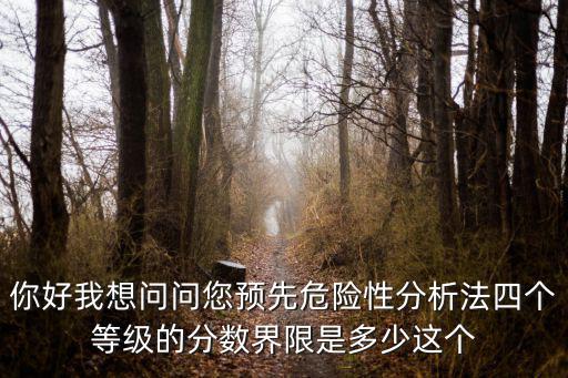 風(fēng)險(xiǎn)等級(jí)4個(gè)等級(jí)劃分，你好我想問(wèn)問(wèn)您預(yù)先危險(xiǎn)性分析法四個(gè)等級(jí)的分?jǐn)?shù)界限是多少這個(gè)