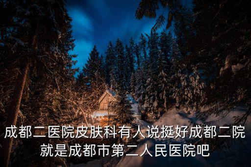 成都二醫院皮膚科有人說挺好成都二院就是成都市第二人民醫院吧
