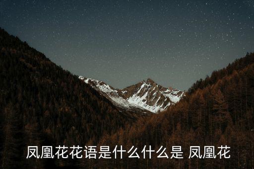  鳳凰花花語是什么什么是 鳳凰花