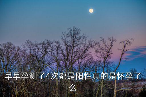 早早孕測了4次都是陽性真的是懷孕了么