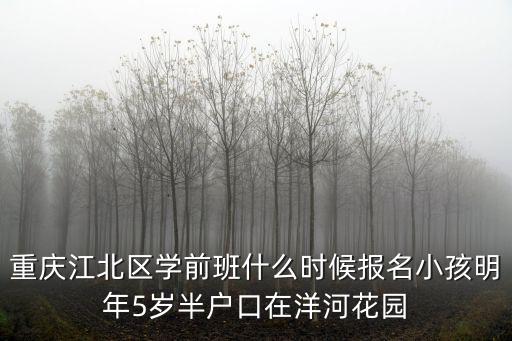 重慶江北區(qū)學(xué)前班什么時(shí)候報(bào)名小孩明年5歲半戶口在洋河花園