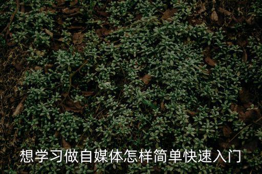 想學習做自媒體怎樣簡單快速入門