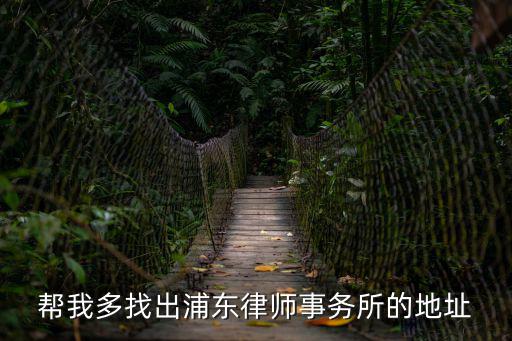 幫我多找出浦東律師事務所的地址