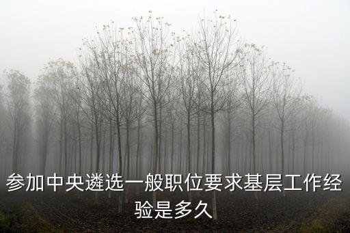 參加中央遴選一般職位要求基層工作經驗是多久