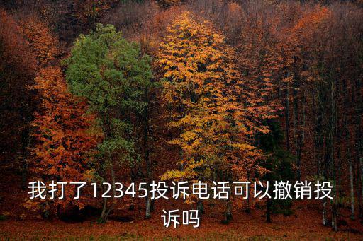我打了12345投訴電話可以撤銷投訴嗎