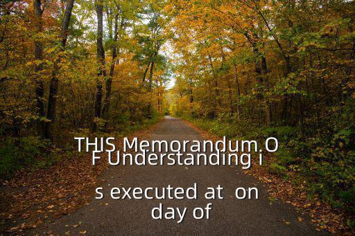 THIS Memorandum OF Understanding is executed at  on  day of