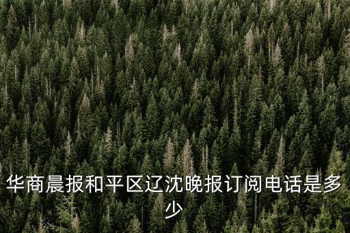 華商晨報和平區遼沈晚報訂閱電話是多少