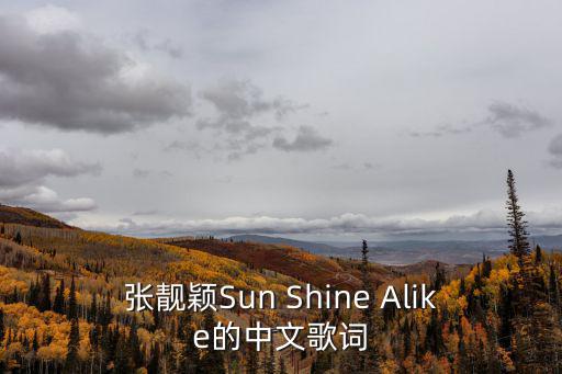 張靚穎Sun Shine Alike的中文歌詞