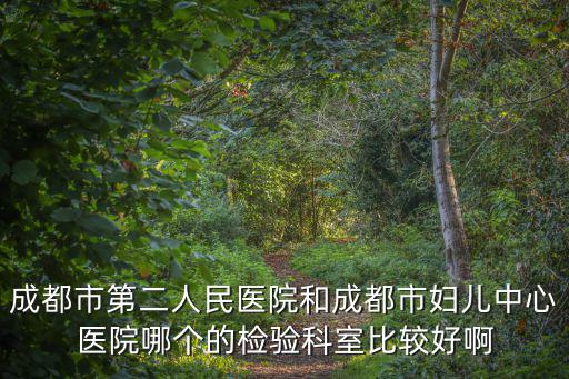成都市第二人民醫院和成都市婦兒中心醫院哪個的檢驗科室比較好啊