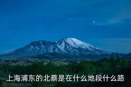 上海浦東的北蔡是在什么地段什么路