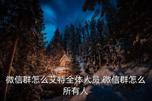如何艾特群里所有人，怎么在微信群艾特所有人