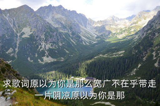 求歌詞原以為你是那么寬廣不在乎帶走一片陰涼原以為你是那
