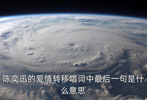 陳奕迅的愛情轉移唱詞中最后一句是什么意思