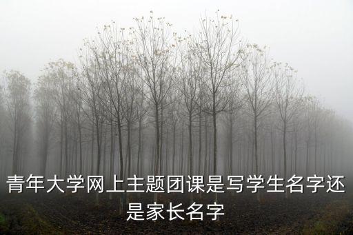 青年大學網上主題團課是寫學生名字還是家長名字