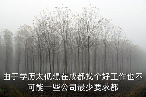 由于學歷太低想在成都找個好工作也不可能一些公司最少要求都
