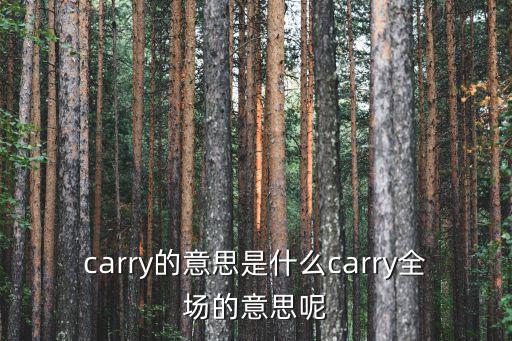 carry全場，LOLCarry全場是甚么意思