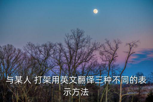 打架用英語怎么說,英語翻譯技巧:省略不必要的句子