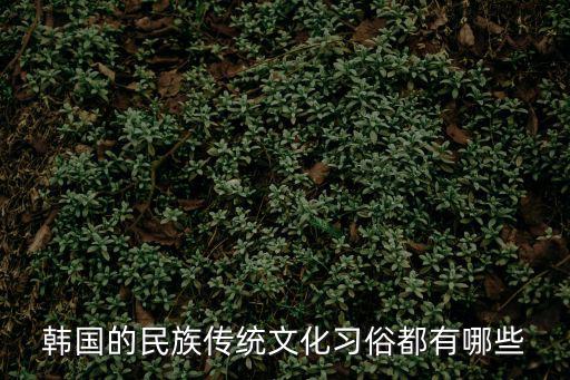 韓國的民族傳統文化習俗都有哪些