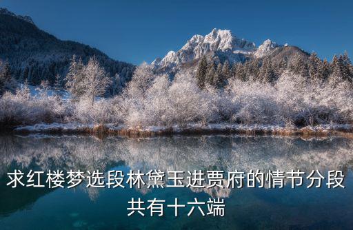 求紅樓夢(mèng)選段林黛玉進(jìn)賈府的情節(jié)分段共有十六端