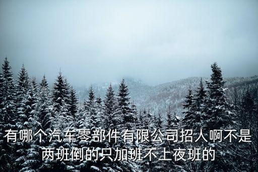 有哪個汽車零部件有限公司招人啊不是兩班倒的只加班不上夜班的