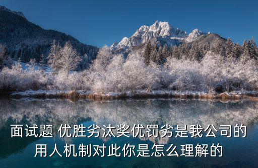 面試題 優勝劣汰獎優罰劣是我公司的用人機制對此你是怎么理解的