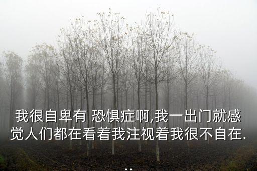 我很自卑有 恐懼癥啊,我一出門就感覺人們都在看著我注視著我很不自在...