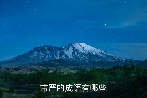 帶嚴的成語有哪些